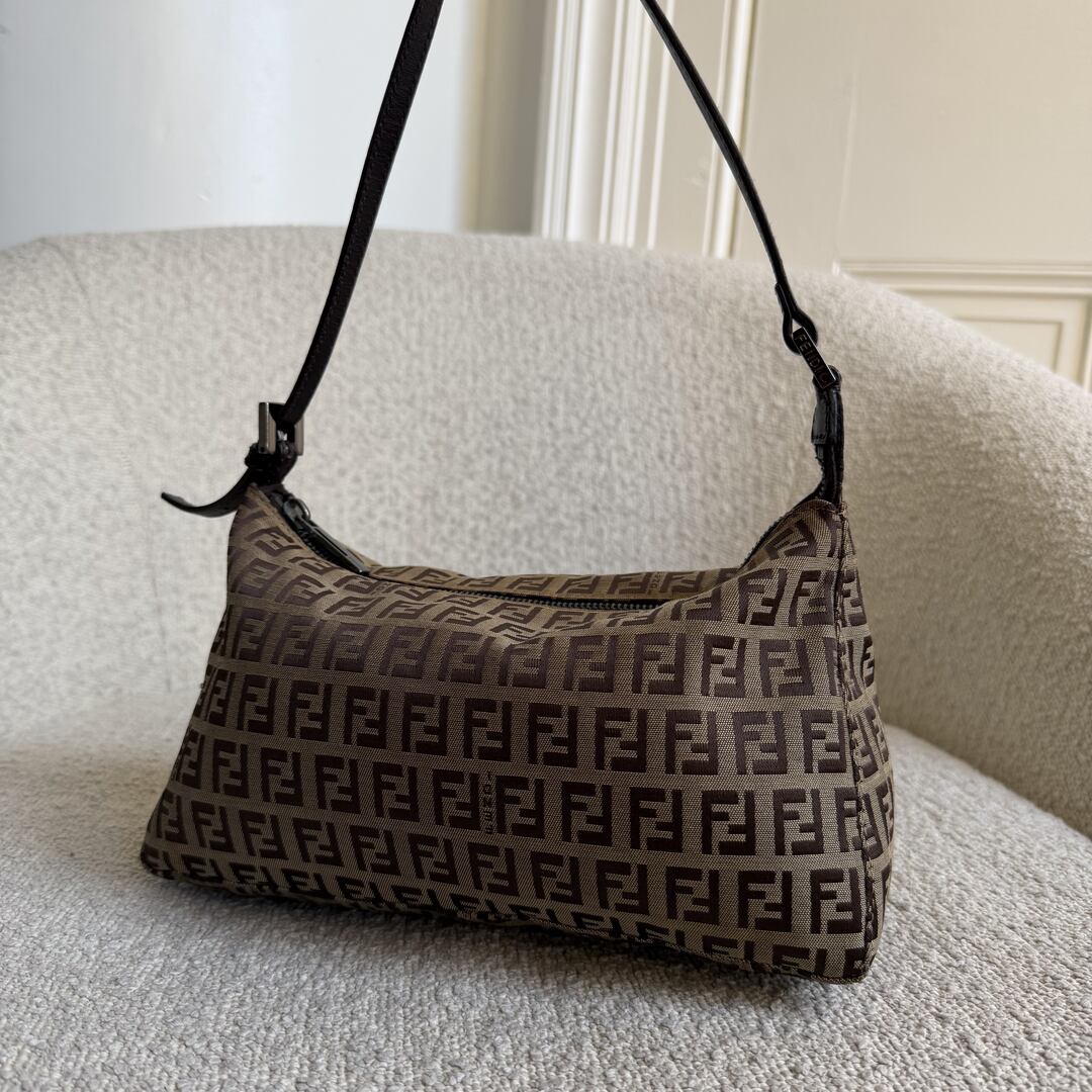 Fendi Zucchino Brown Shoulder Bag