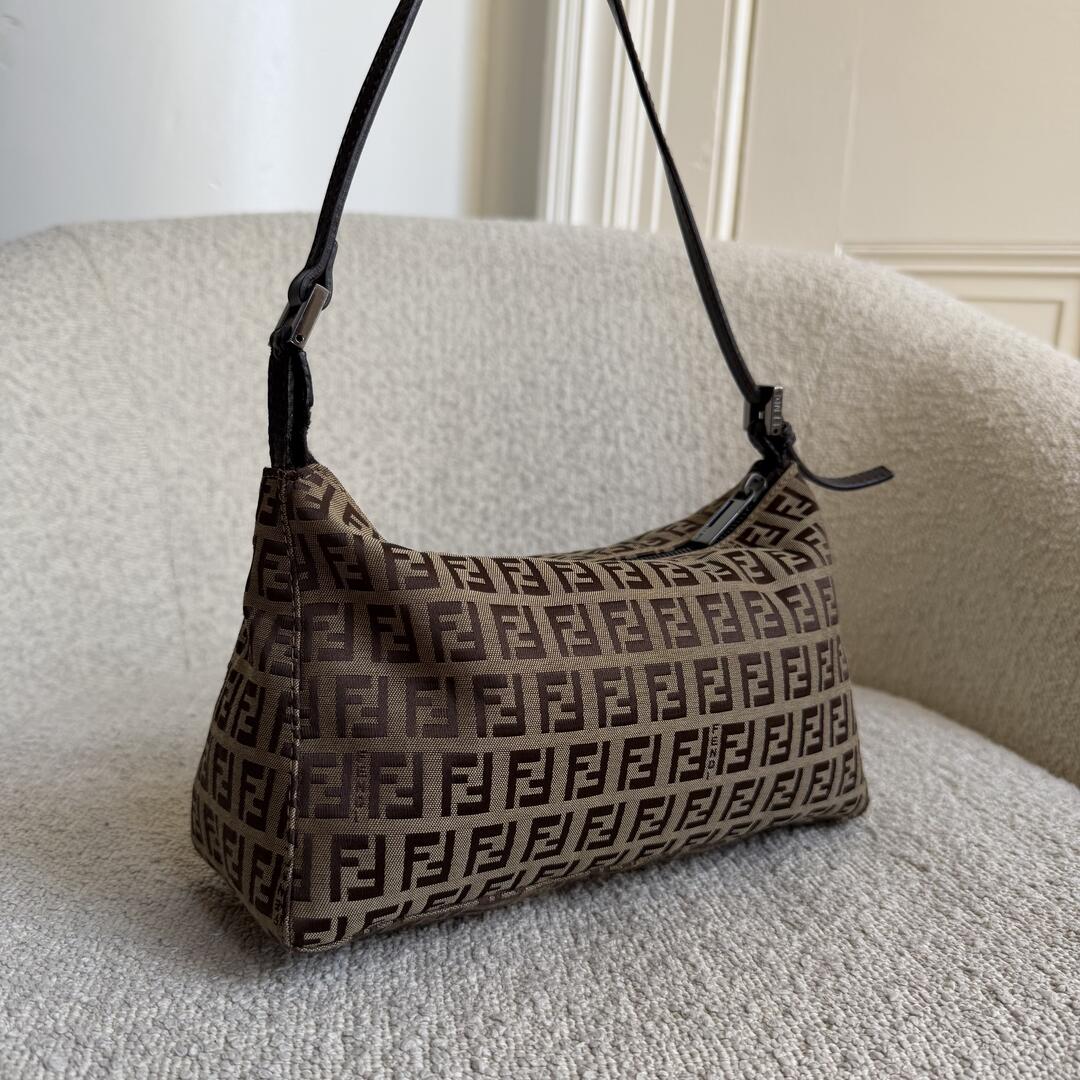 Fendi Zucchino Brown Shoulder Bag