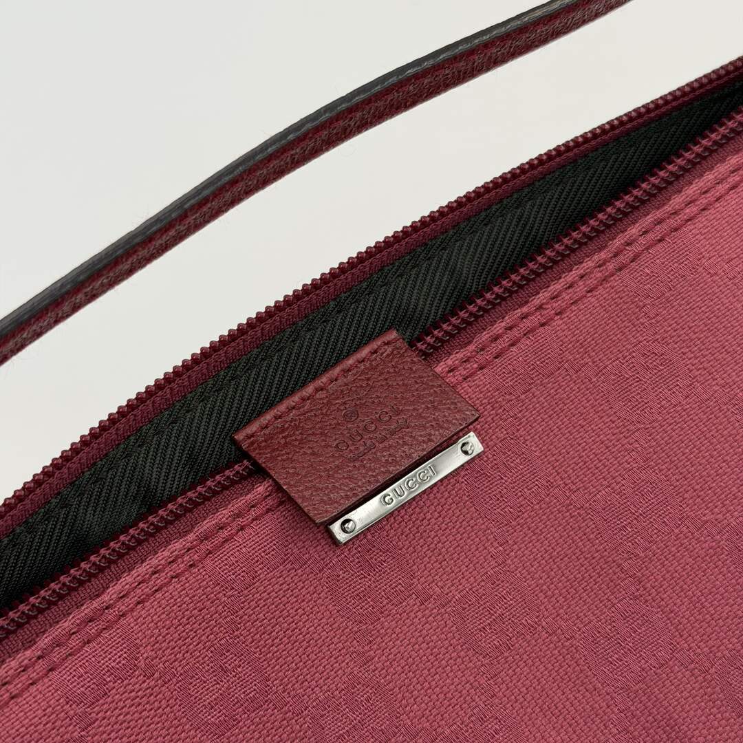 Gucci GG Monogram Pink Boat Pochette Handbag
