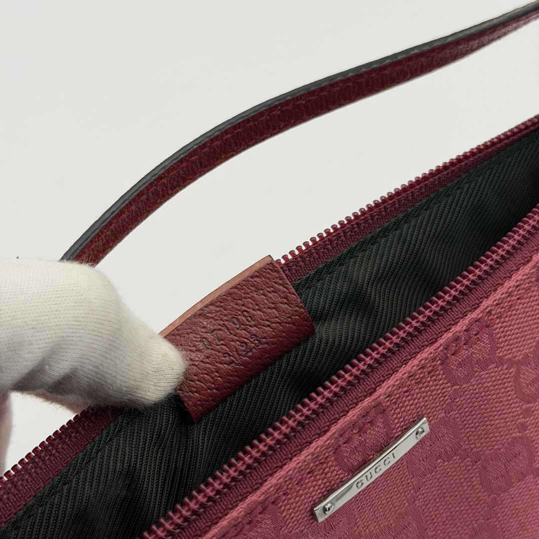 Gucci GG Monogram Pink Boat Pochette Handbag