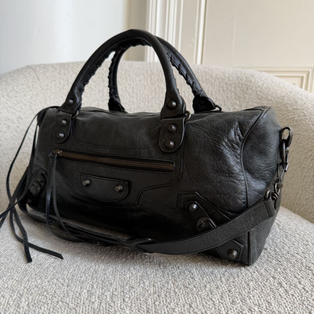2003 Balenciaga The Twiggy Leather Black Bag