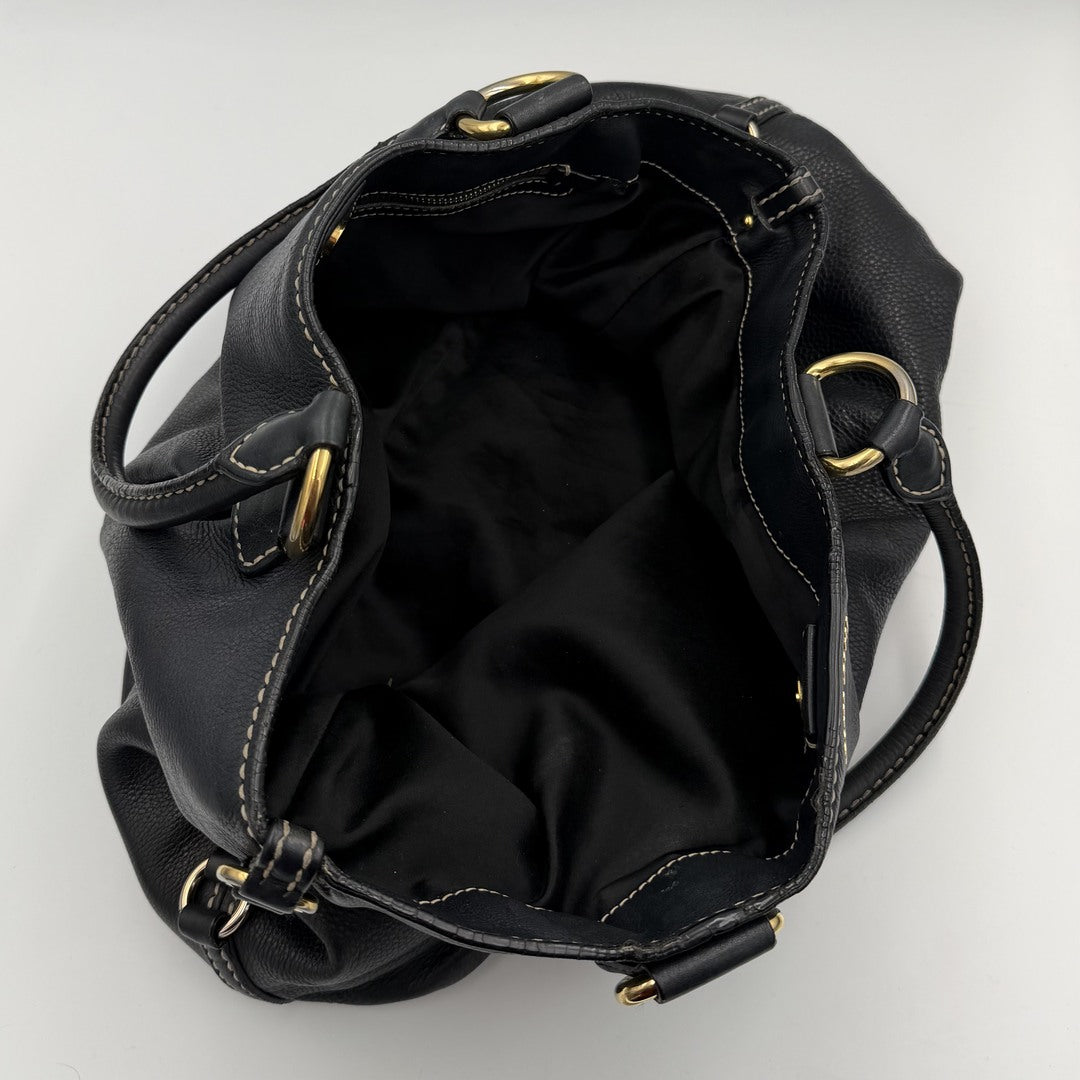 Miu Miu Vitello Leather Black Shoulder Bag