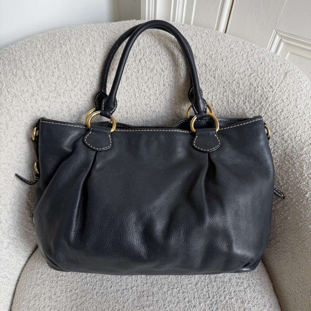 Miu Miu Vitello Leather Black Shoulder Bag