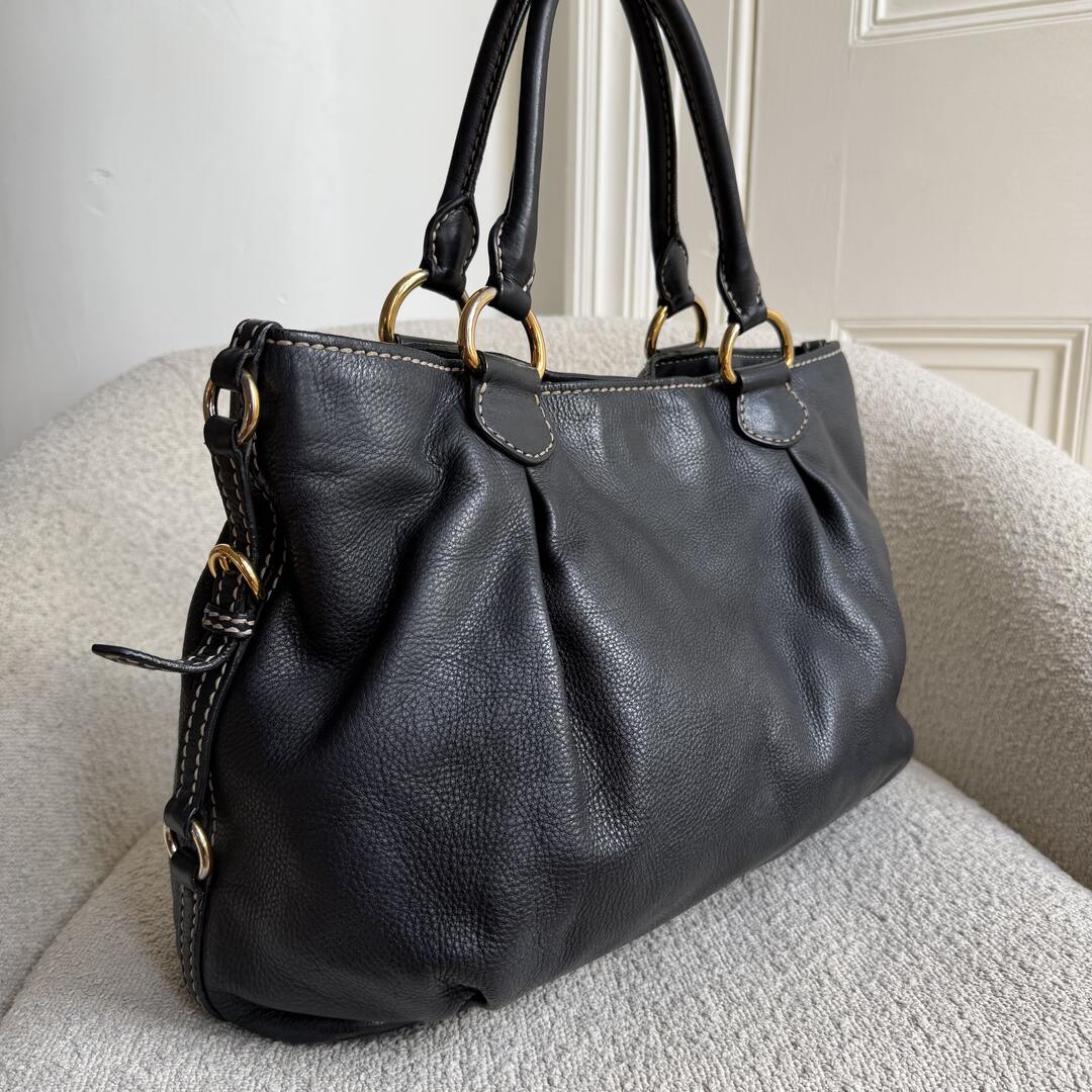 Miu Miu Vitello Leather Black Shoulder Bag