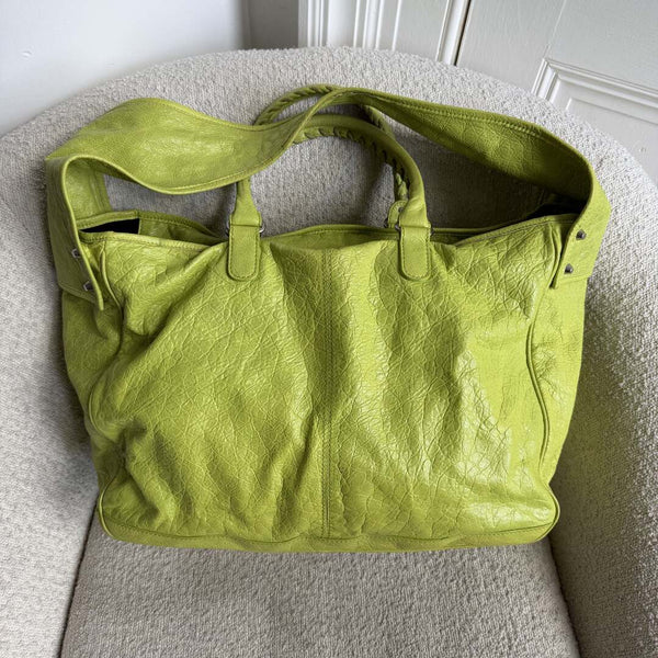 2009 Balenciaga Motocross Classic Bridge Lime Green Leather Bag