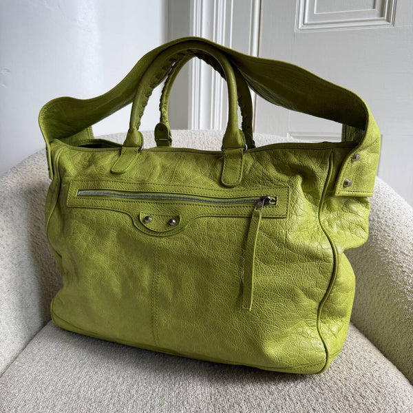 2009 Balenciaga Motocross Classic Bridge Lime Green Leather Bag