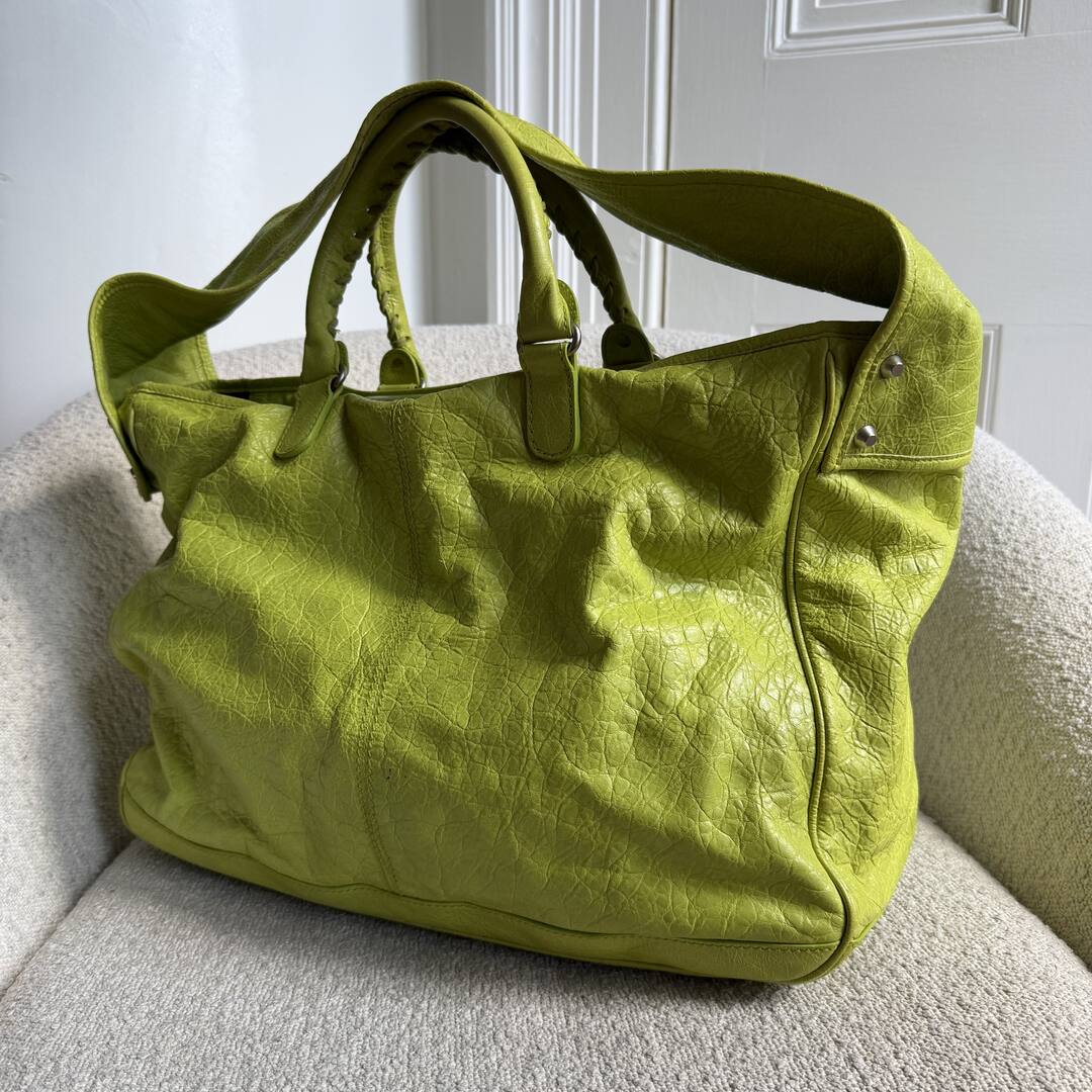 2009 Balenciaga Motocross Classic Bridge Lime Green Leather Bag