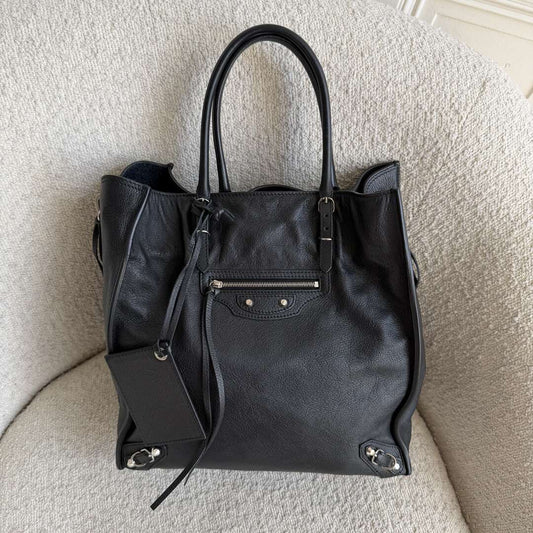 2015 Balenciaga Papier A5 Black Leather Tote Bag
