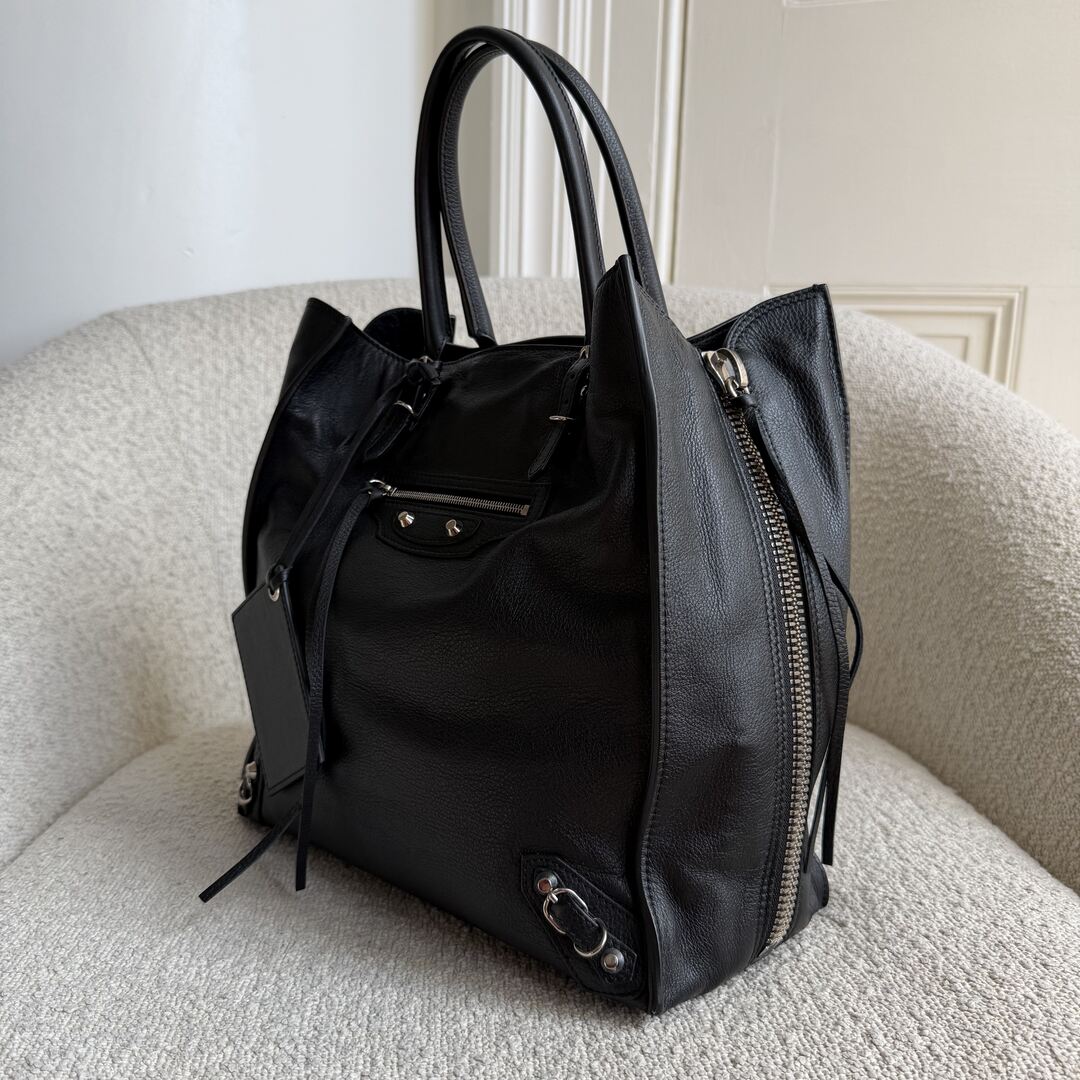 2015 Balenciaga Papier A5 Black Leather Tote Bag