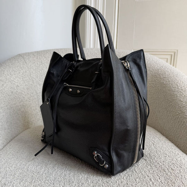 2015 Balenciaga Papier A5 Black Leather Tote Bag