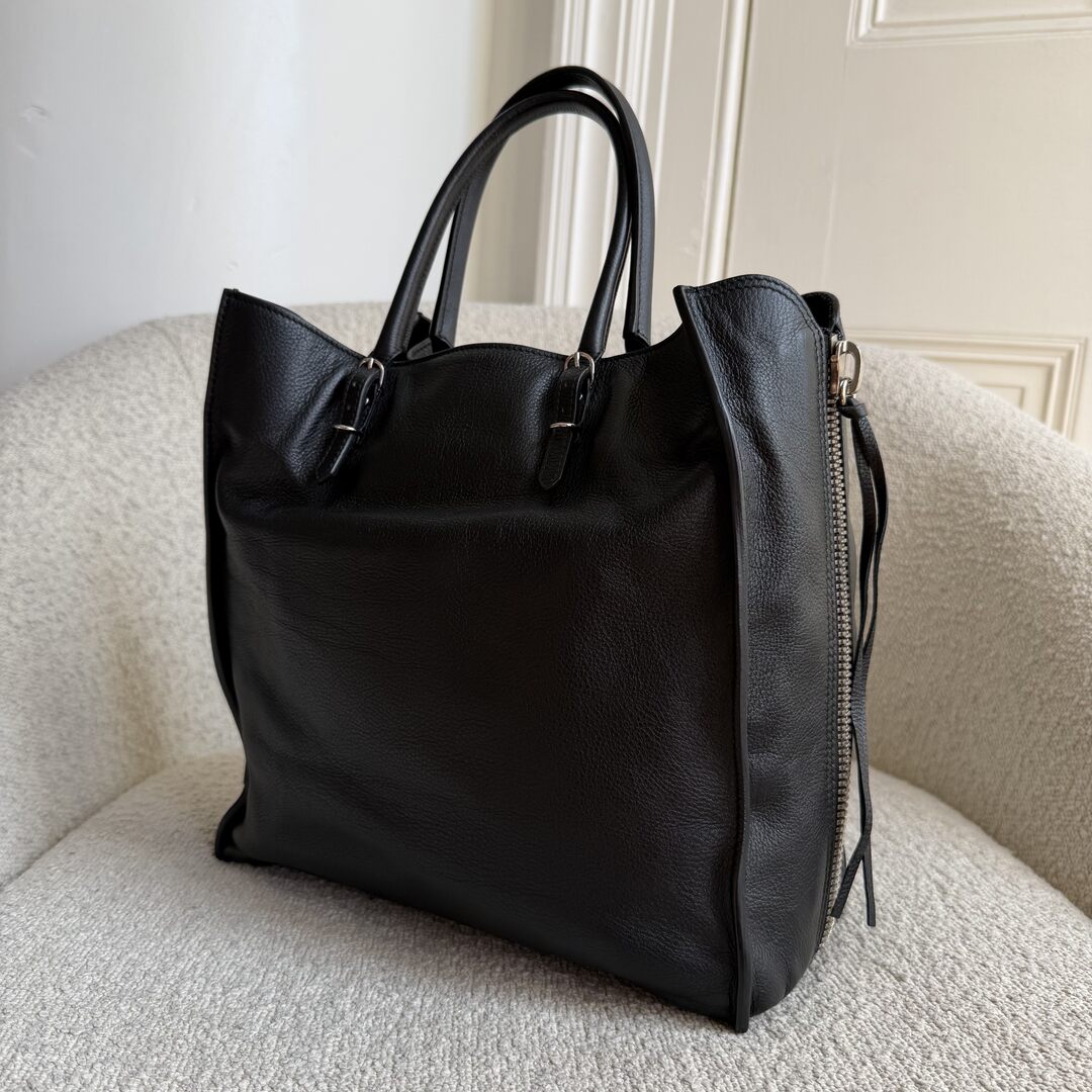 2015 Balenciaga Papier A5 Black Leather Tote Bag