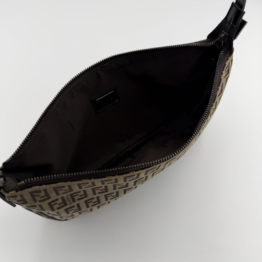 Fendi Zucchino Brown Pochette Shoulder Bag