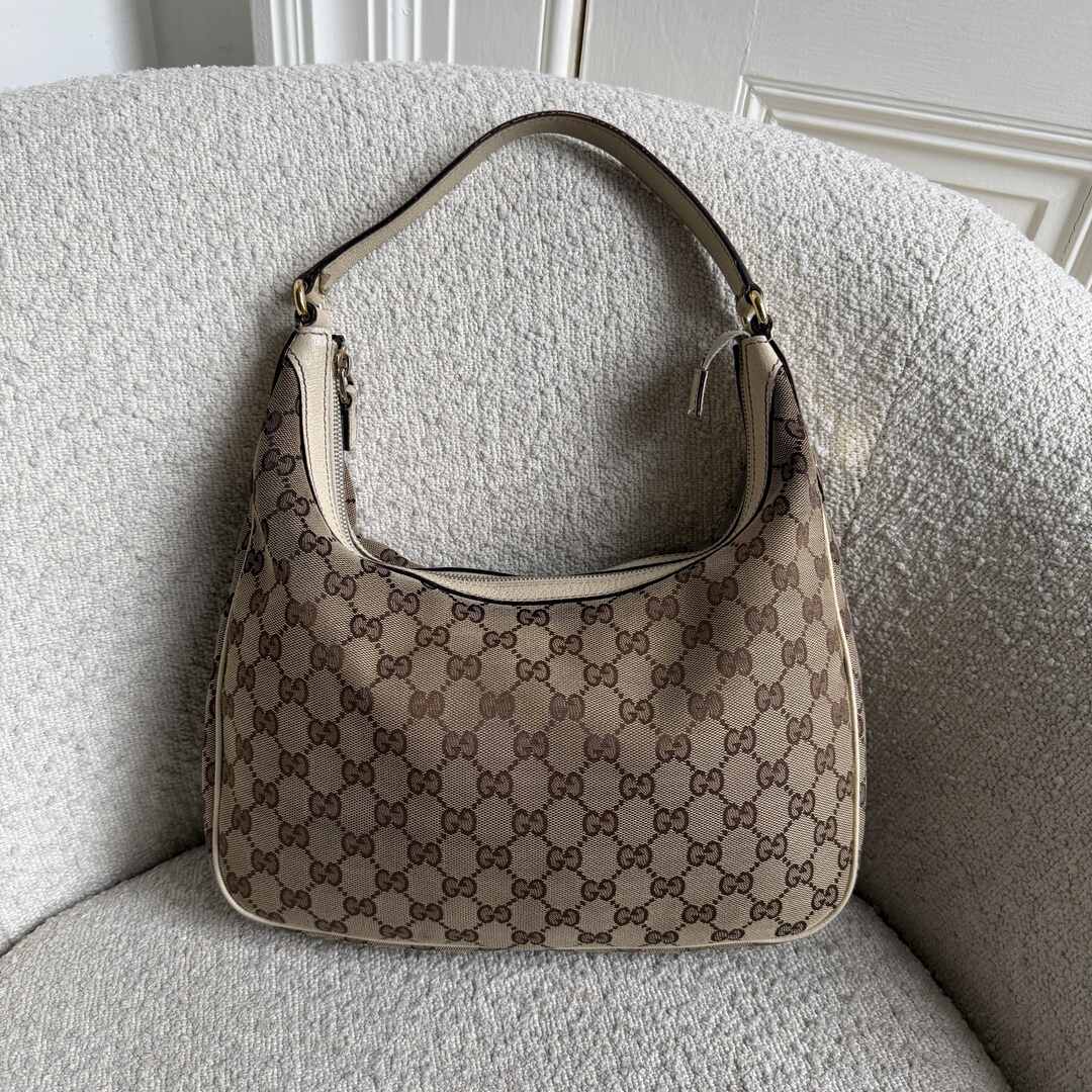 Gucci GG Canvas White Shoulder Bag