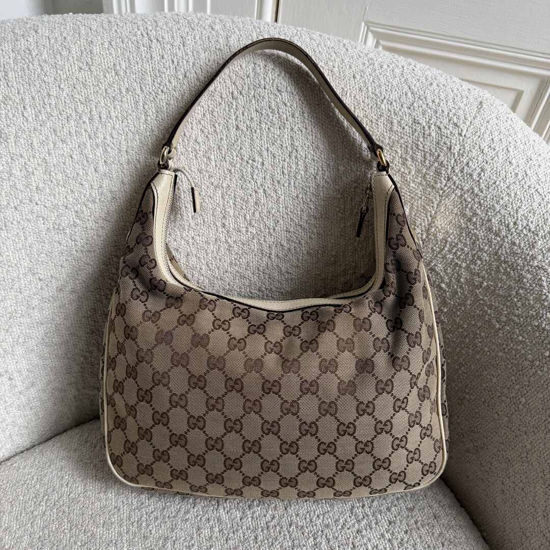 Gucci GG Canvas White Shoulder Bag