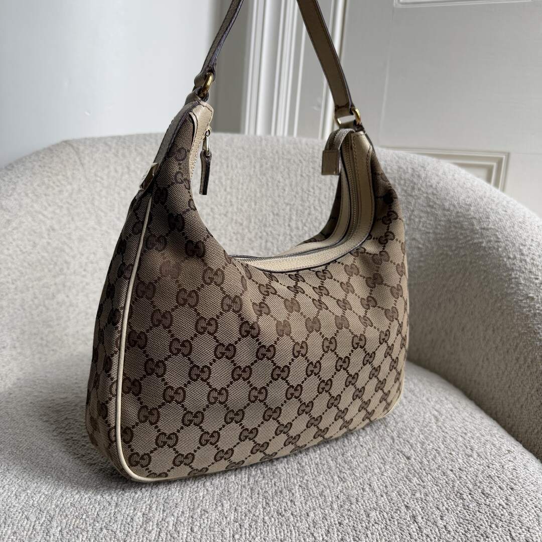 Gucci GG Canvas White Shoulder Bag