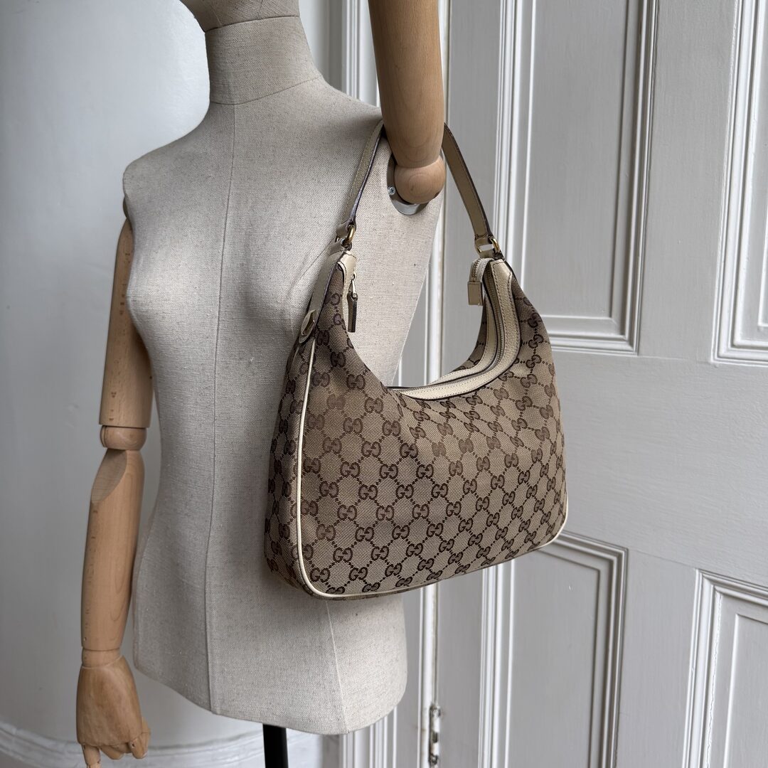 Gucci GG Canvas White Shoulder Bag