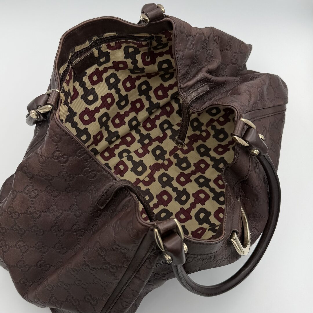 Gucci Guccissima Abbey Brown Leather Tote Bag
