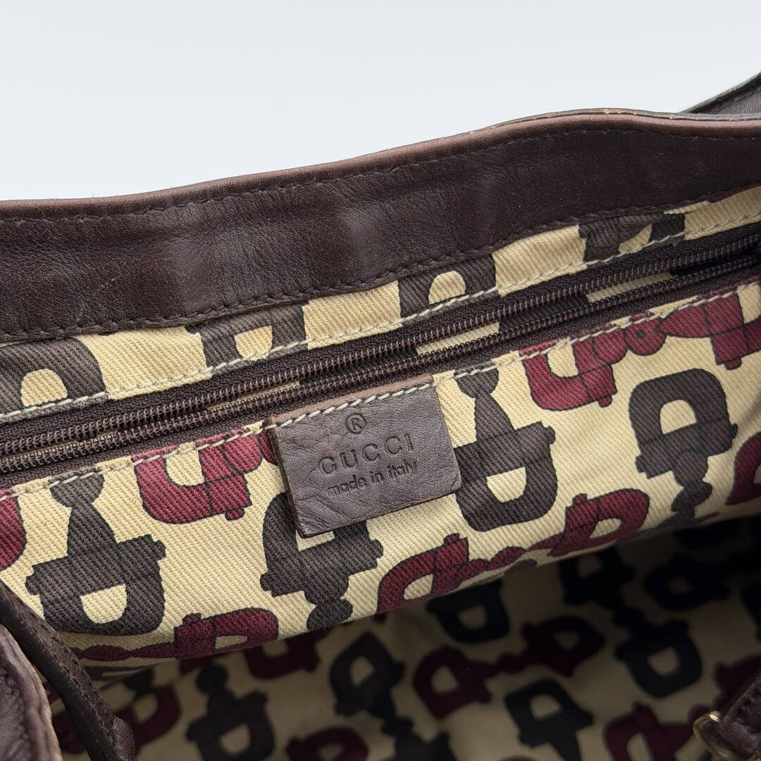 Gucci Guccissima Abbey Brown Leather Tote Bag