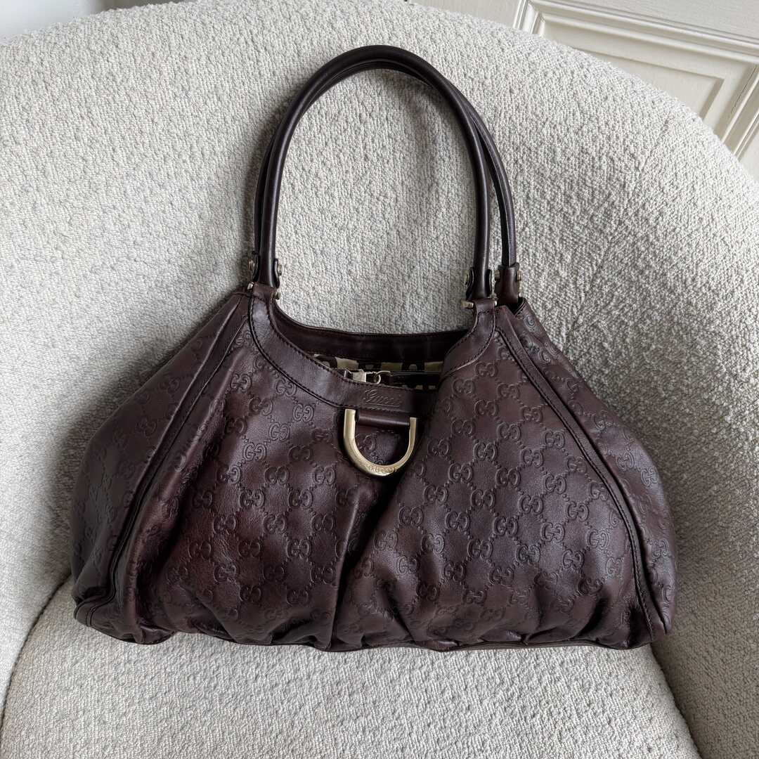 Gucci Guccissima Abbey Brown Leather Tote Bag