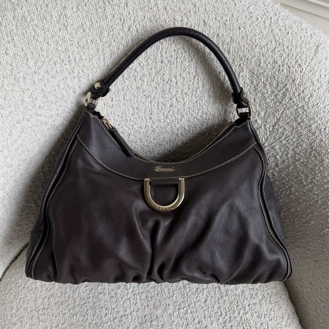 Gucci Abbey Leather Brown Shoulder Bag