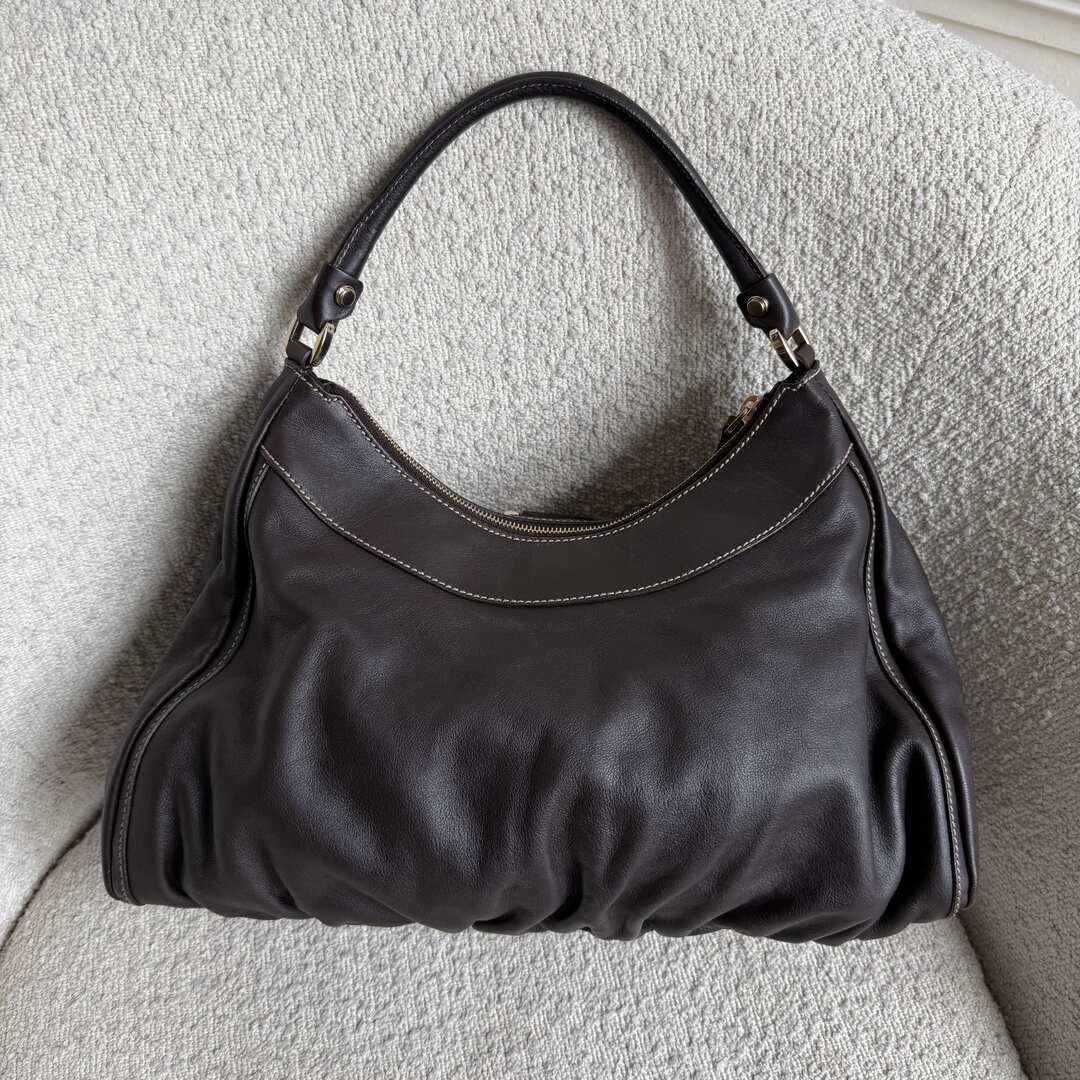 Gucci Abbey Leather Brown Shoulder Bag