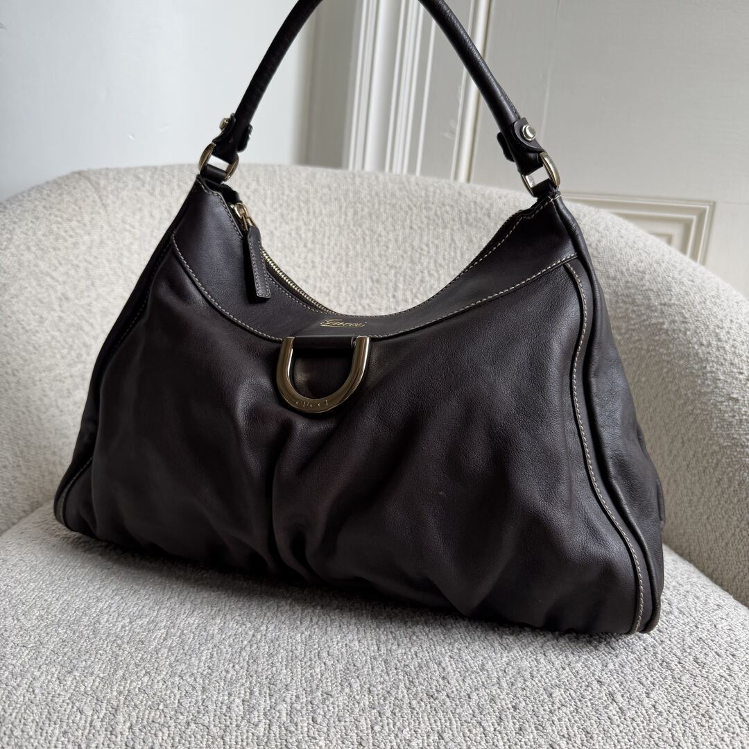 Gucci Abbey Leather Brown Shoulder Bag