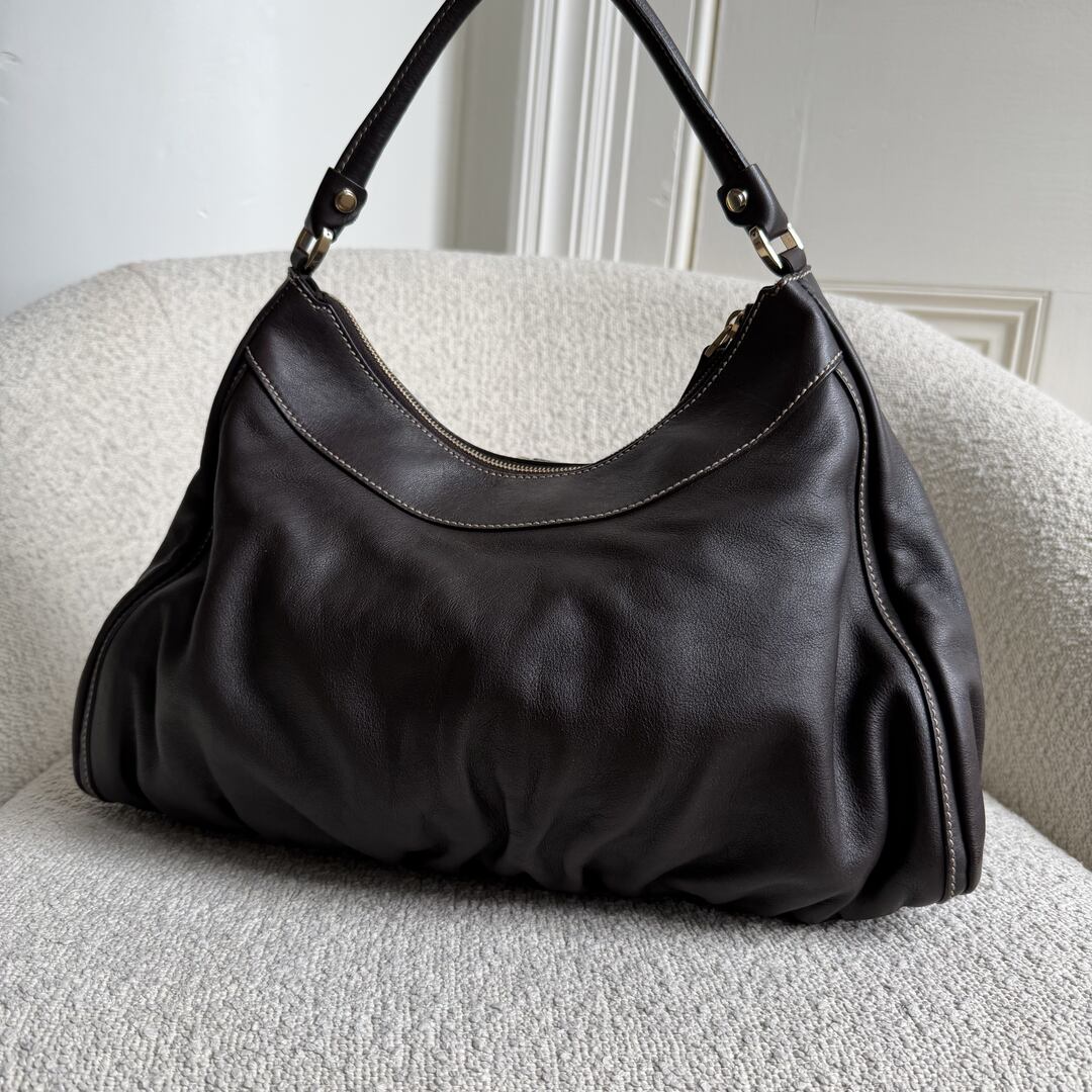 Gucci Abbey Leather Brown Shoulder Bag