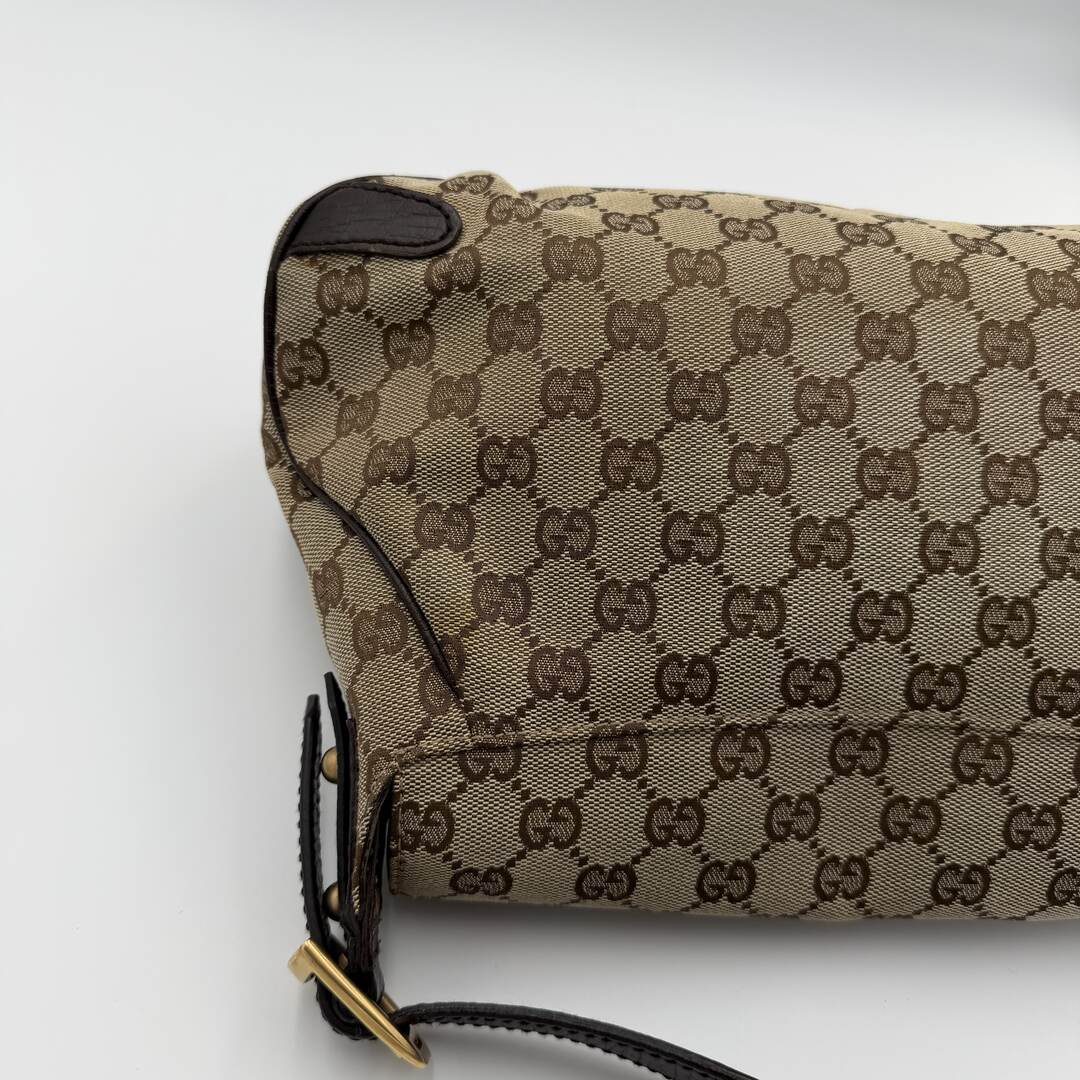 Gucci GG Canvas Horsebit Chain Brown Shoulder Bag