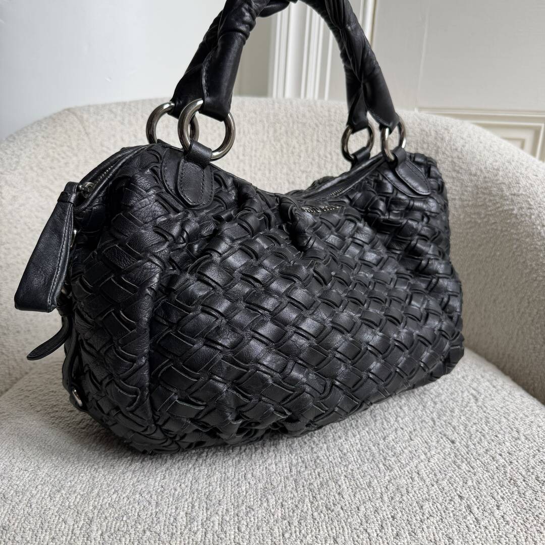 Miu Miu Quilted Leather Black Shoulder Bag