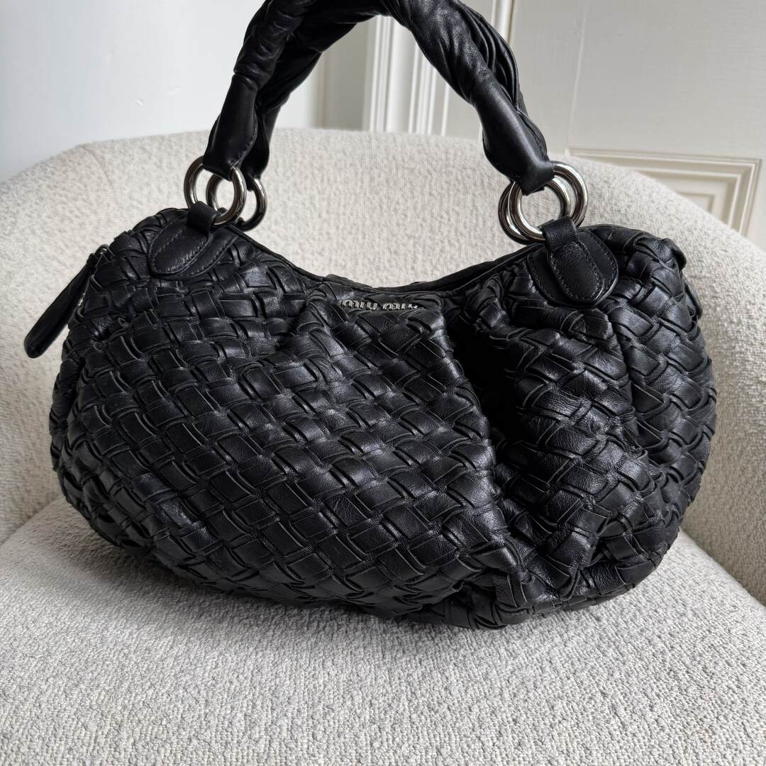 Miu Miu Quilted Leather Black Shoulder Bag
