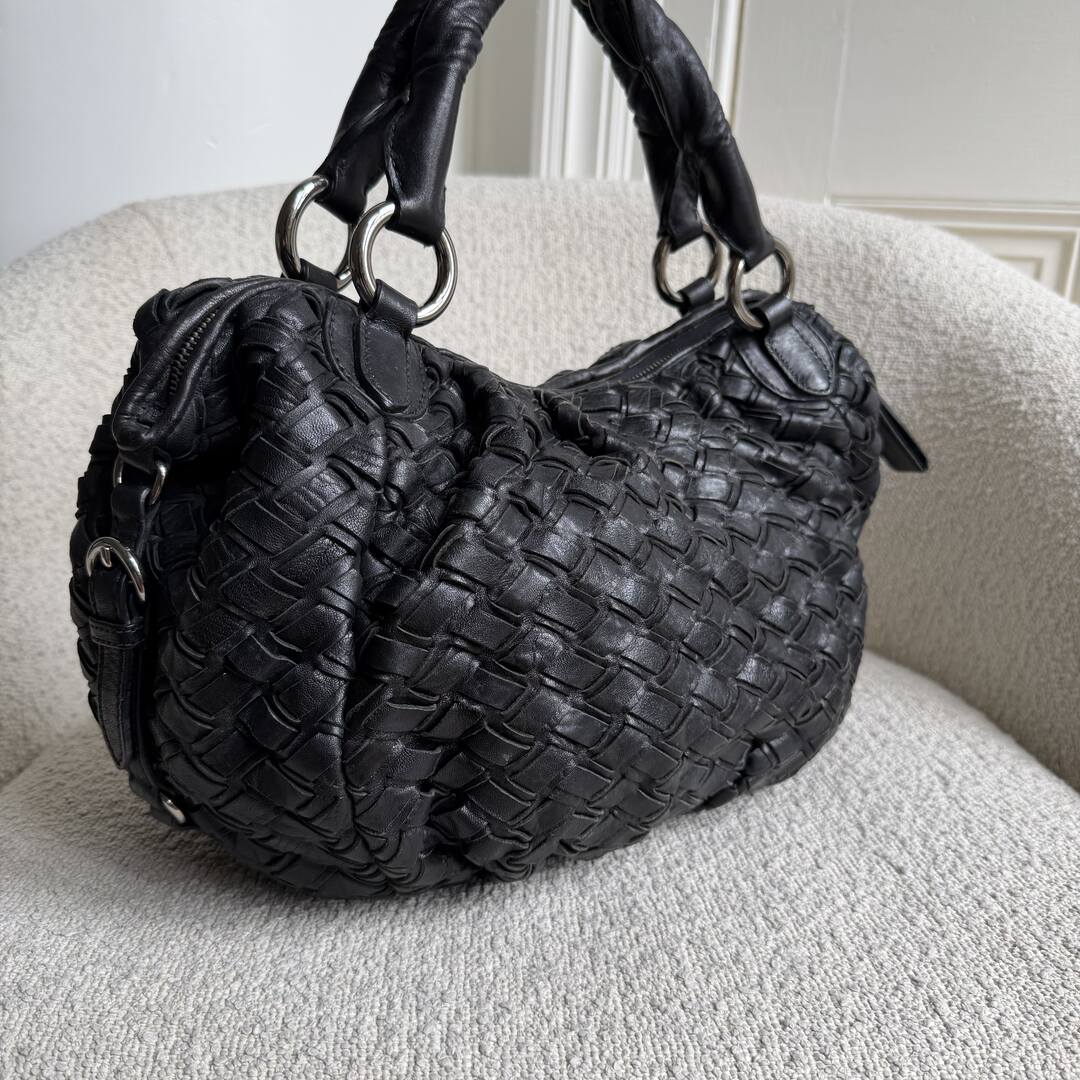 Miu Miu Quilted Leather Black Shoulder Bag