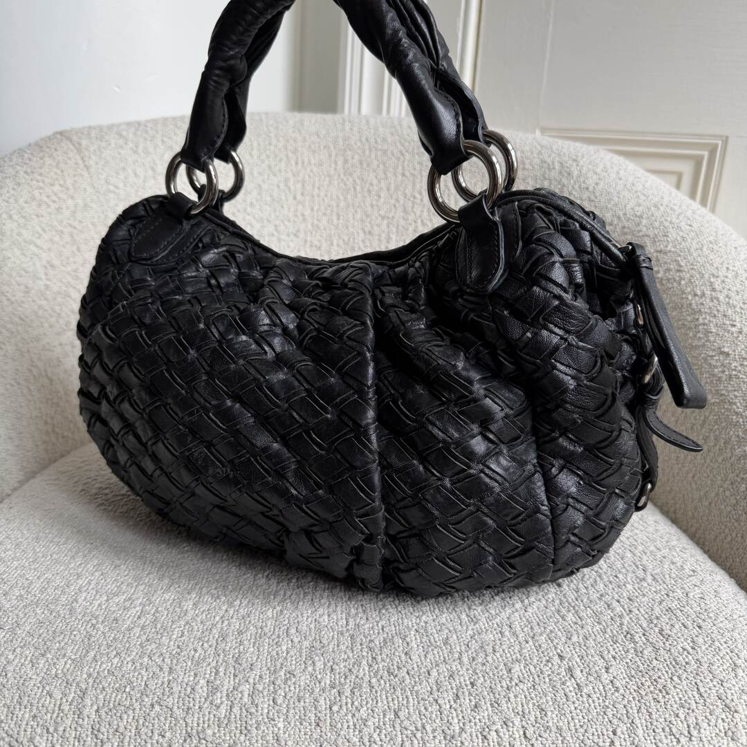 Miu Miu Quilted Leather Black Shoulder Bag