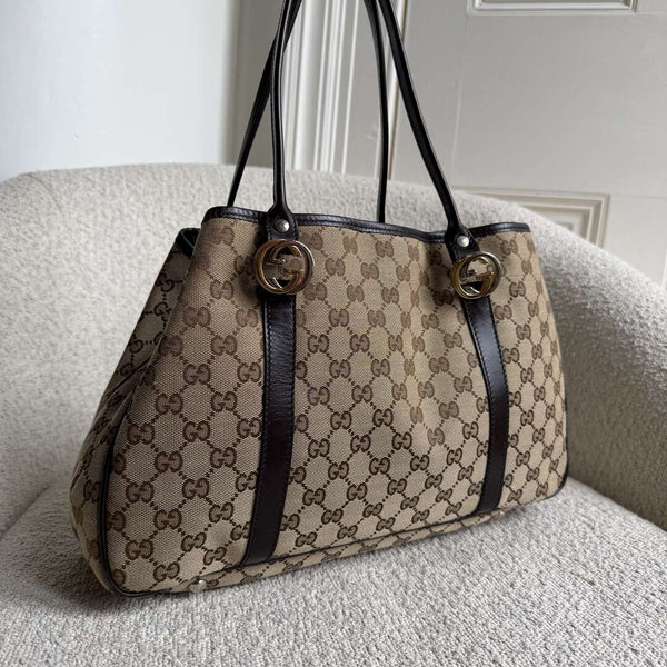 Gucci GG Canvas GG Twins Black Tote Bag