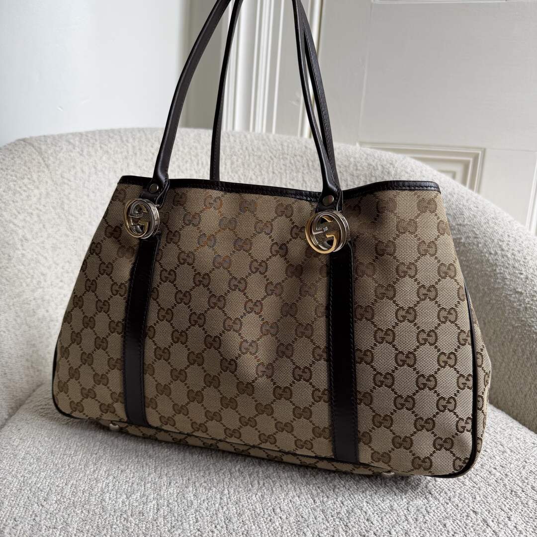 Gucci GG Canvas GG Twins Black Tote Bag