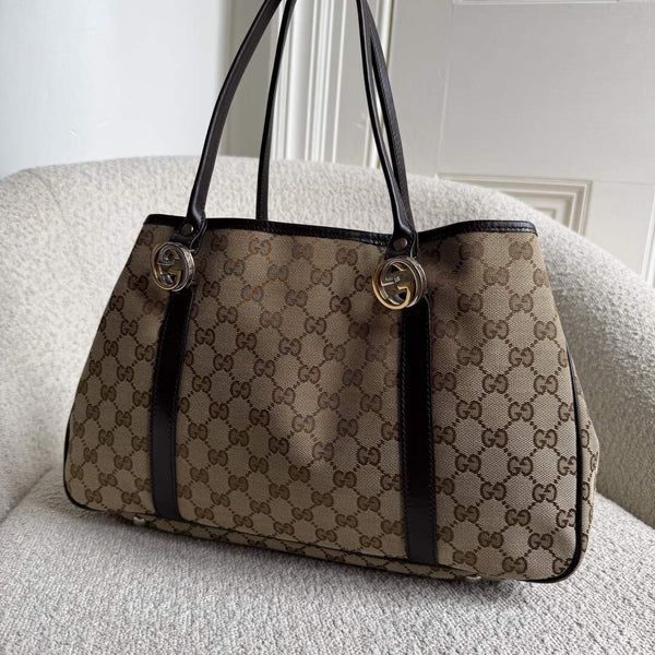 Gucci GG Canvas GG Twins Black Tote Bag