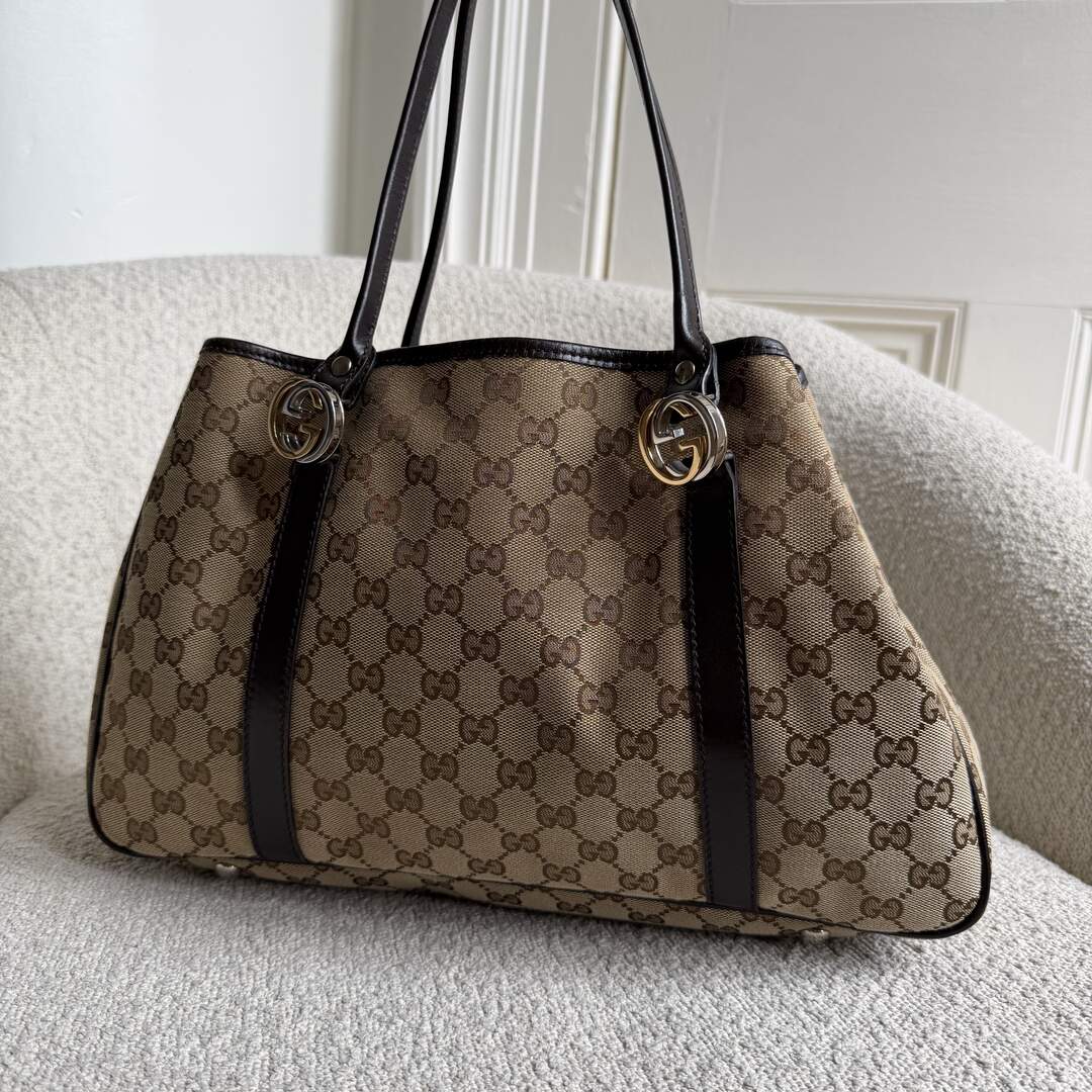 Gucci GG Canvas GG Twins Black Tote Bag