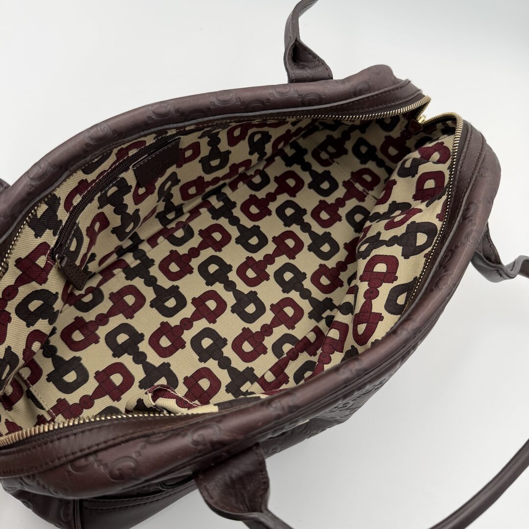 Gucci Guccissima Princy Brown Leather Shoulder Bag