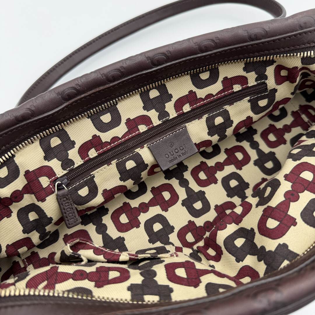 Gucci Guccissima Princy Brown Leather Shoulder Bag