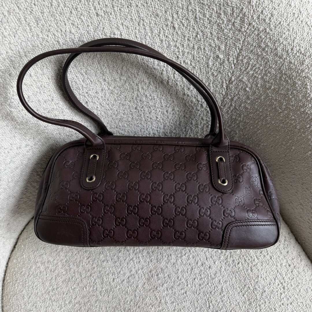 Gucci Guccissima Princy Brown Leather Shoulder Bag