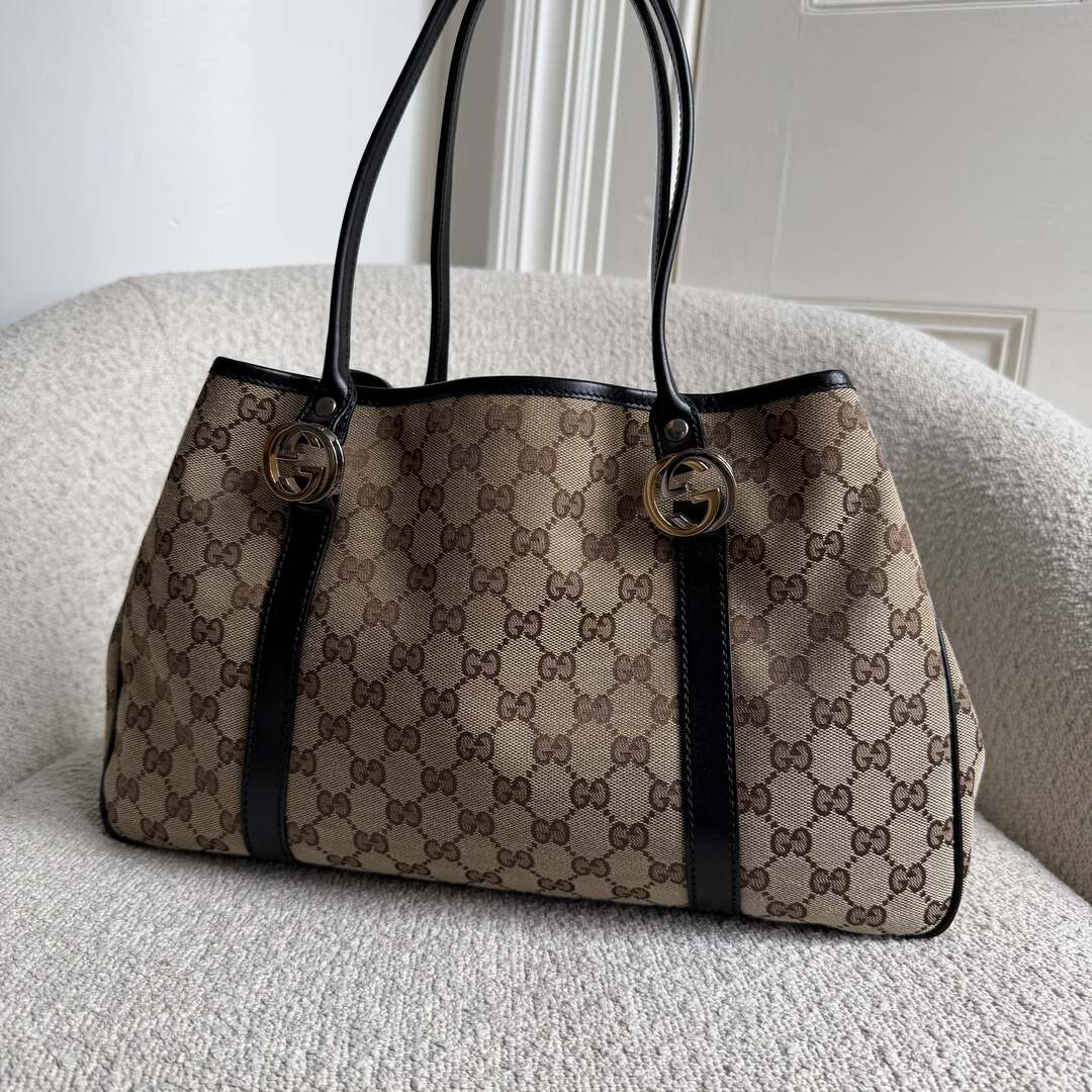 Gucci GG Canvas GG Twins Black Tote Bag