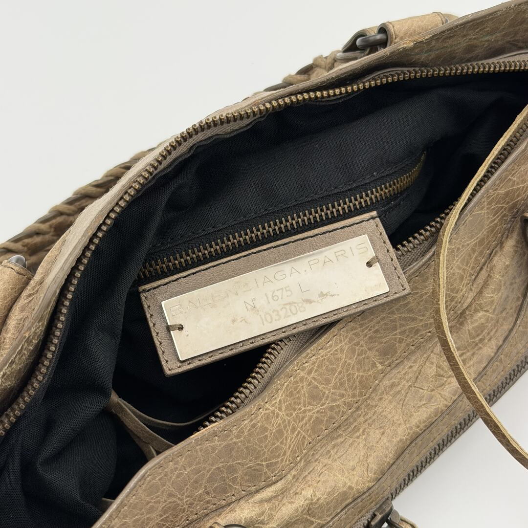2012 Balenciaga First Taupe Grey Leather Handbag