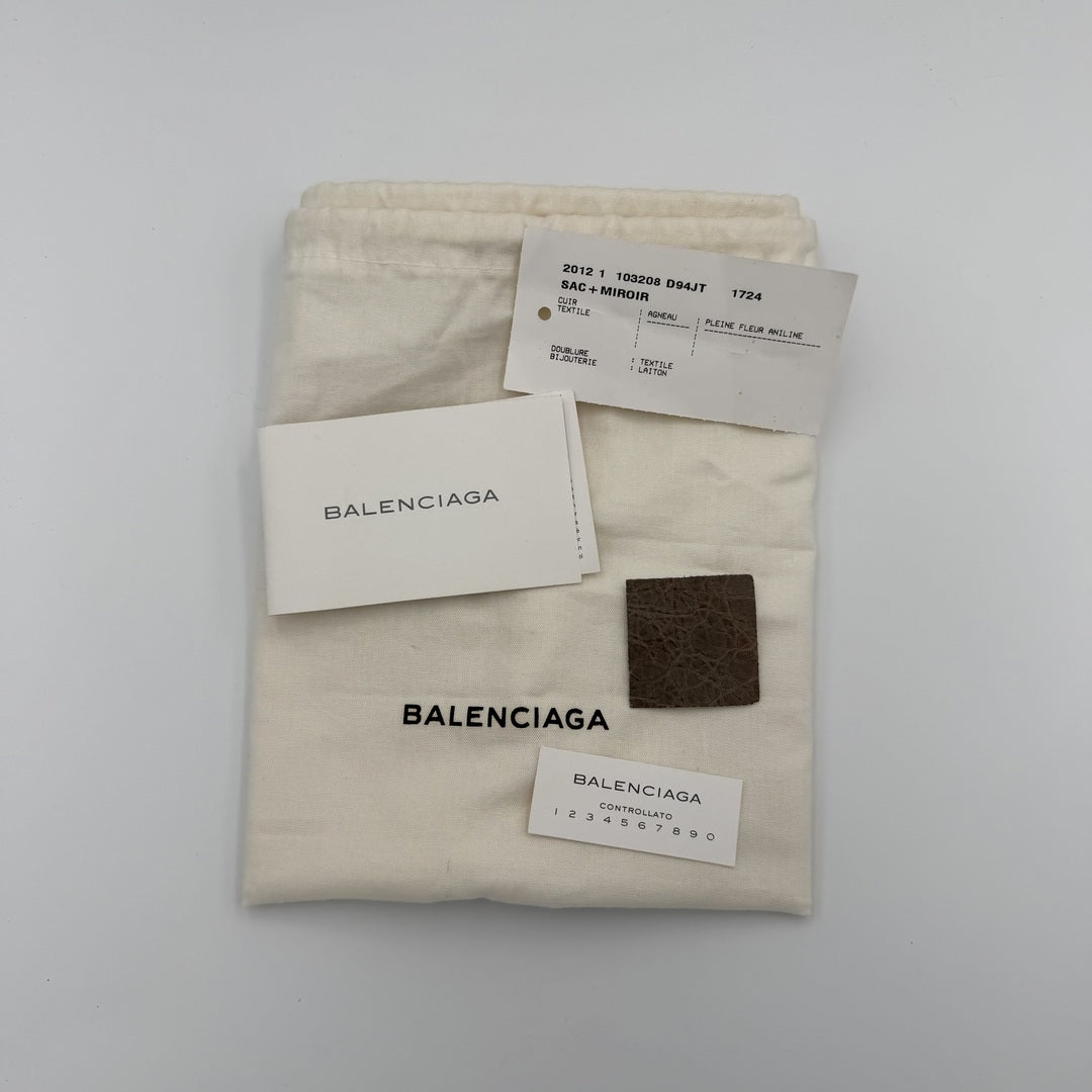 2012 Balenciaga First Taupe Grey Leather Handbag