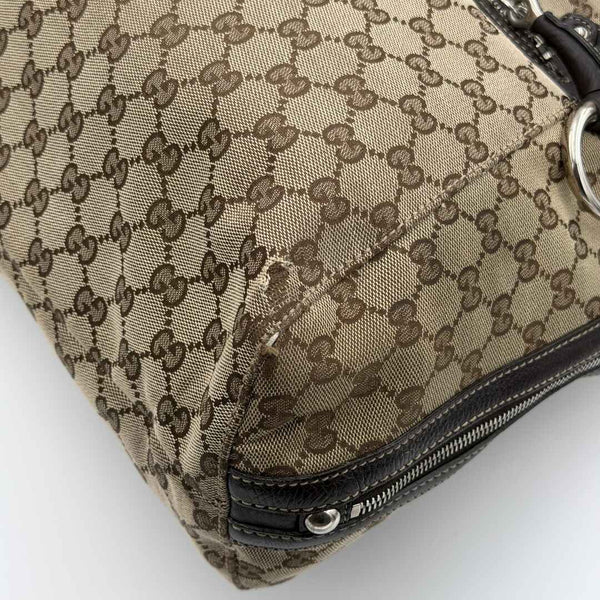 Gucci GG Canvas Horsebit Grey Tote Bag