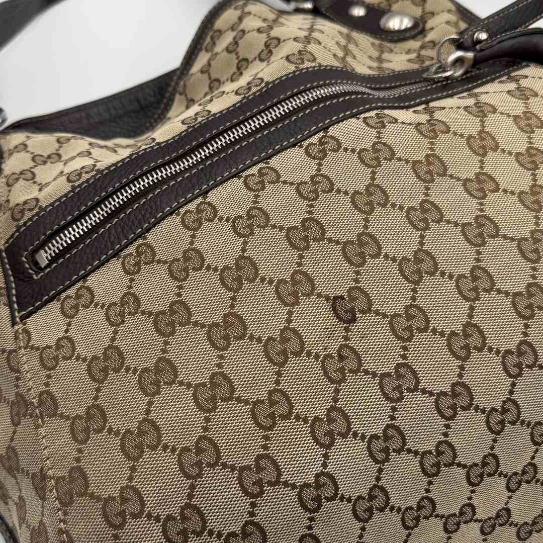 Gucci GG Canvas Horsebit Grey Tote Bag