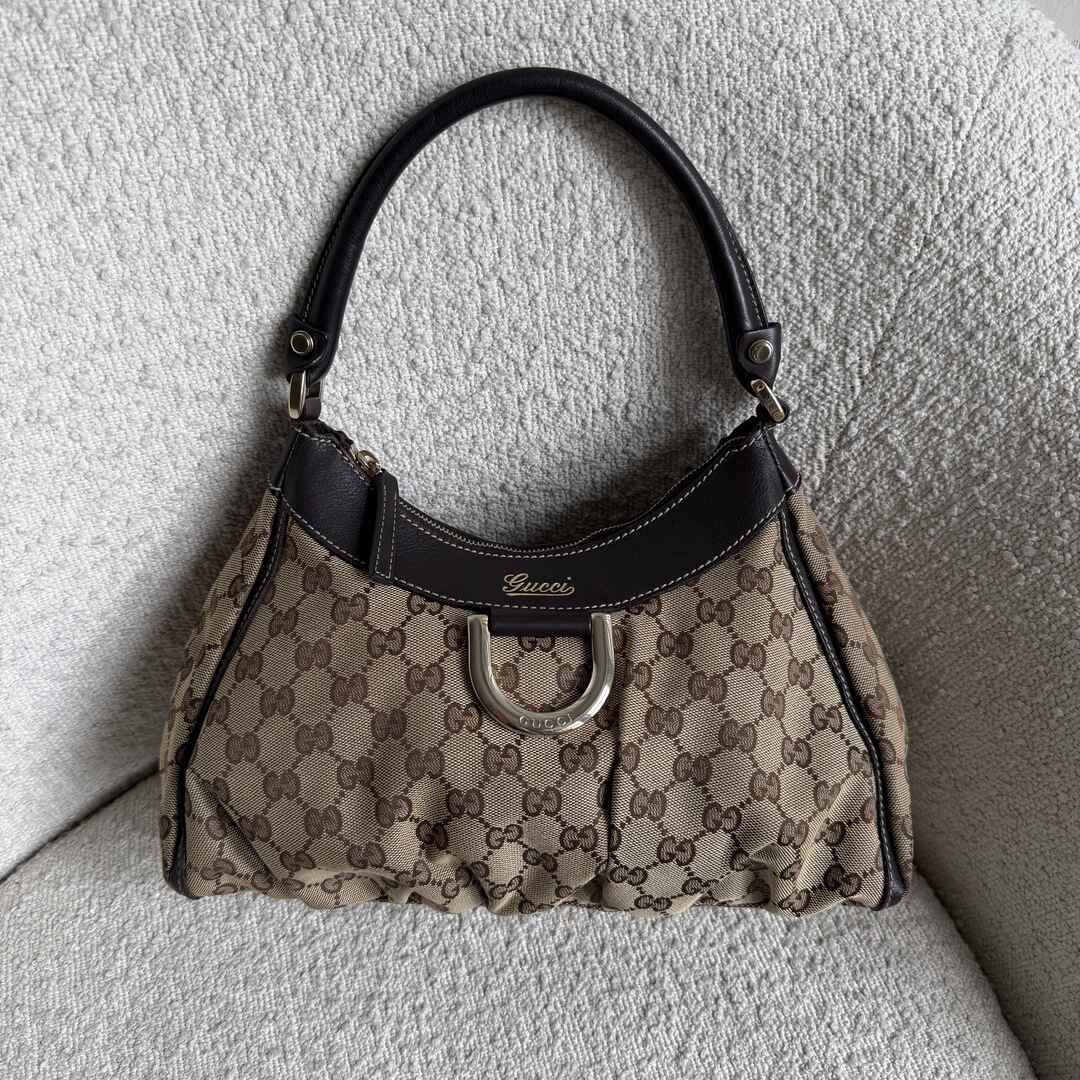 Gucci GG Canvas Abbey Brown Shoulder Bag