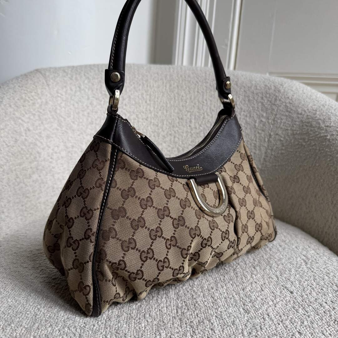 Gucci GG Canvas Abbey Brown Shoulder Bag