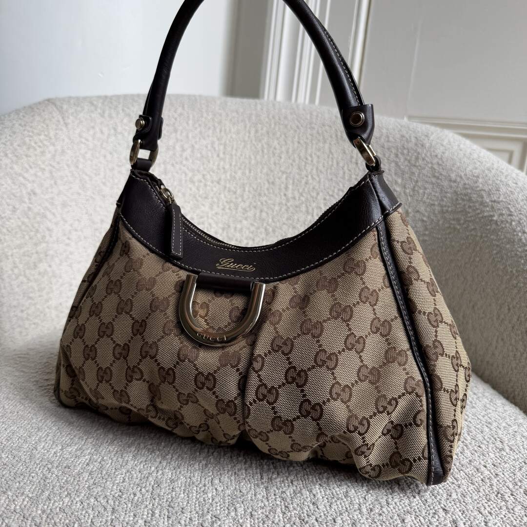 Gucci GG Canvas Abbey Brown Shoulder Bag