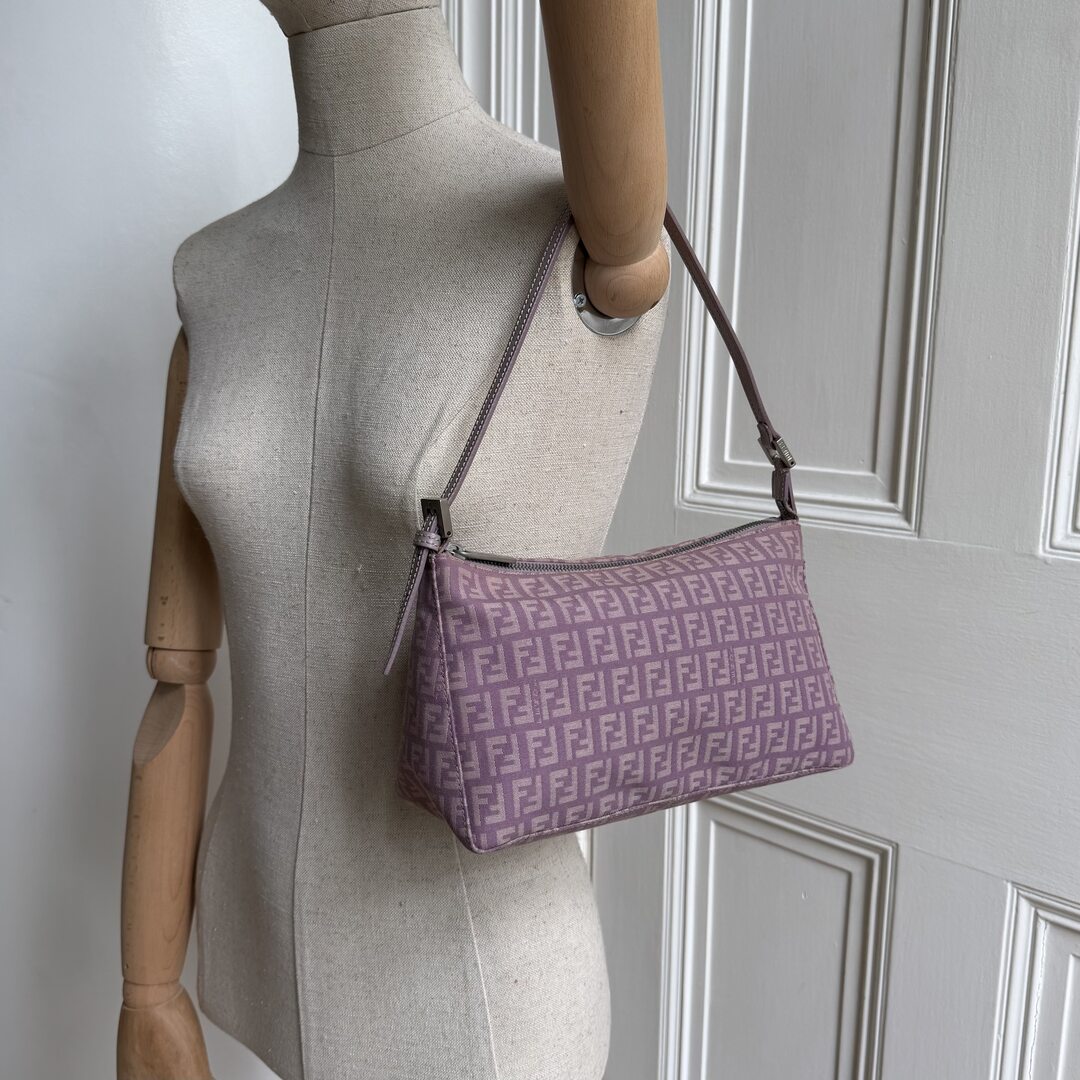 Fendi Zucchino Pink Shoulder Bag