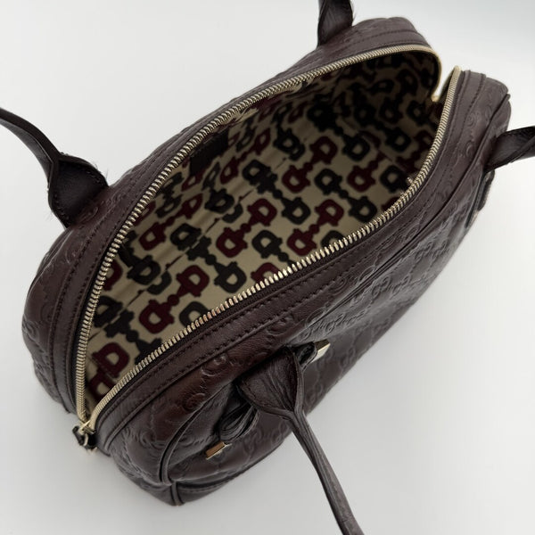 Gucci Guccissima Princy Brown Leather Shoulder Bag