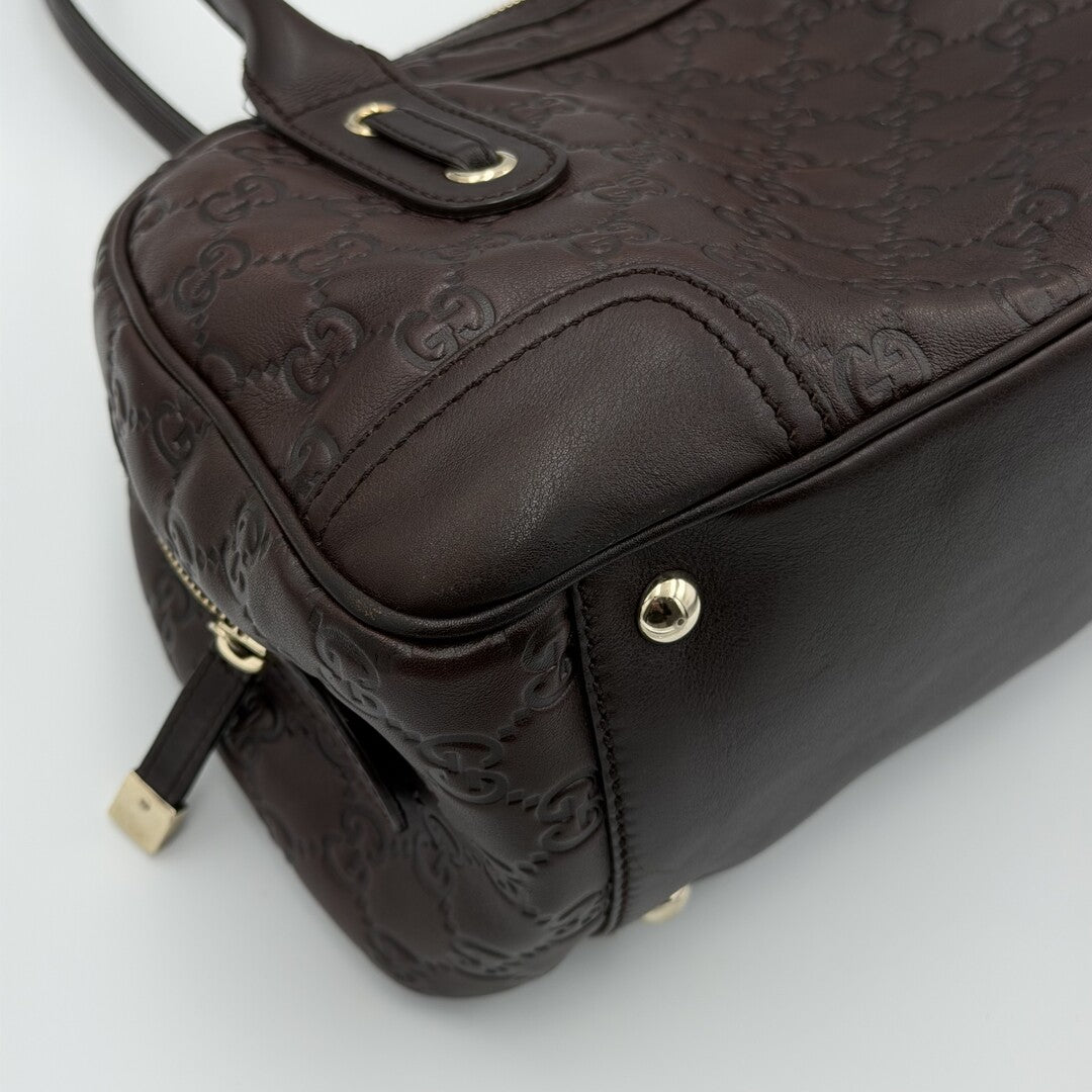 Gucci Guccissima Princy Brown Leather Shoulder Bag